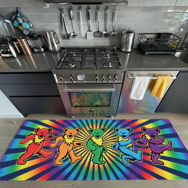 Grateful Dead Rainbow Bears Area Rug