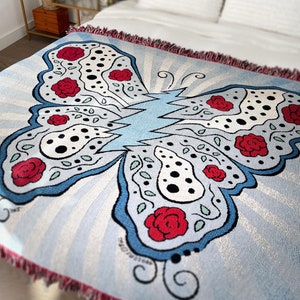 Grateful Dead Bolt Butterly Woven Cotton Blanket