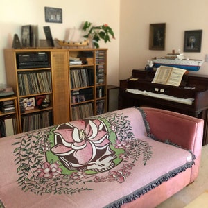 Grateful Dead Pink Sugar Magnolia Stealie Woven Cotton Blanket