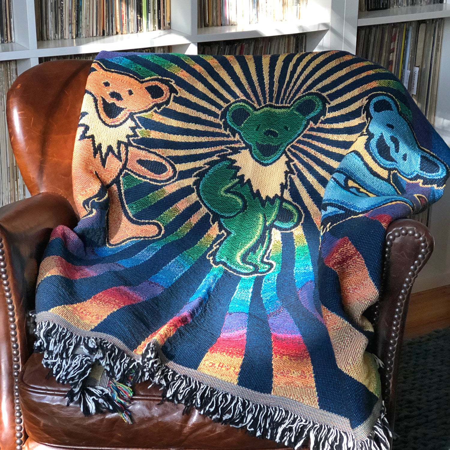 Grateful Dead Rainbow Dancing Bears Blanket Etsy