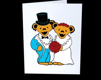 Grateful Dead Wedding Bears Greeting Card