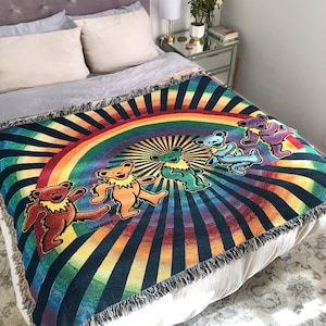 Grateful Dead Rainbow Dancing Bears Blanket PRE ORDER ships late SEPTEMBER
