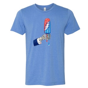 Grateful Dead Rocket Pop T-Shirt – Unisex Band Tee, Deadhead Shirt, Music Festival Top, Ice Cream Graphic Tee, Licensed Columbia Blue