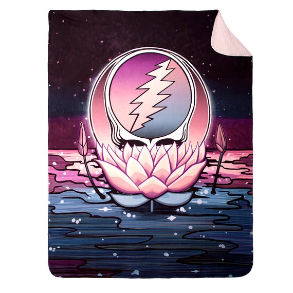 Grateful Dead Lotus Stealie Sherpa Fleece Blanket Etsy