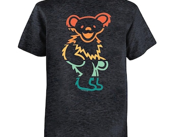Grateful Dead Retro Bear Youth T-Shirt – Dancing Bear Kids Tee, Deadhead Shirt, Music Fan Gift, Licensed Grateful Dead Apparel