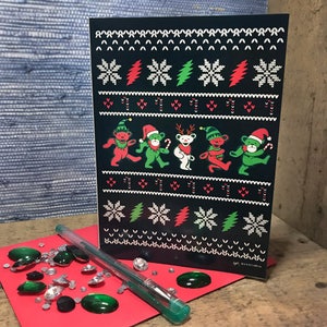 Grateful Dead Ugly Christmas Sweater Jingle Bears Christmas Card