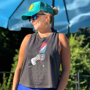 Grateful Dead Rocket Pop Frauen Crop Racerback Tank