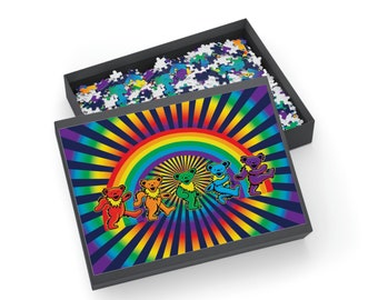 Grateful Dead Rainbow Dancing Bears Puzzle
