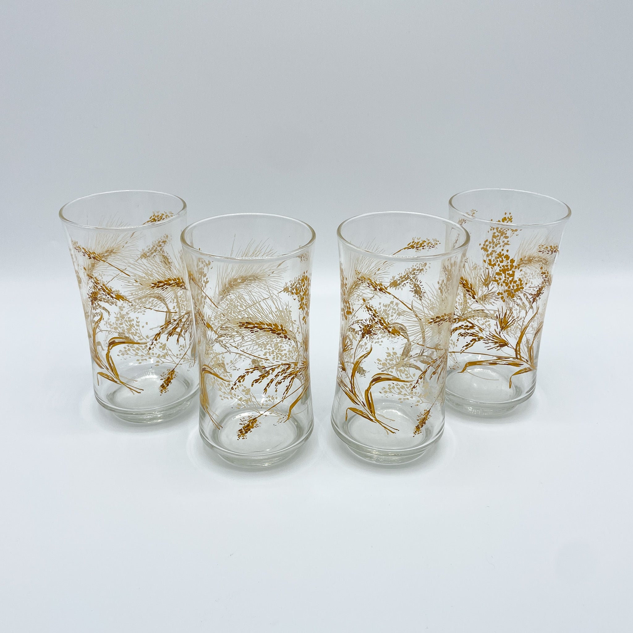 Vintage Set of 5 Tumblers Water Glasses 60s Mid Century Modern 70s Retro 
