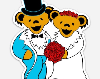 Grateful Dead Kleine Hochzeitsbären-Aufkleber