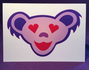 Grateful Dead Love Bear Greeting Card