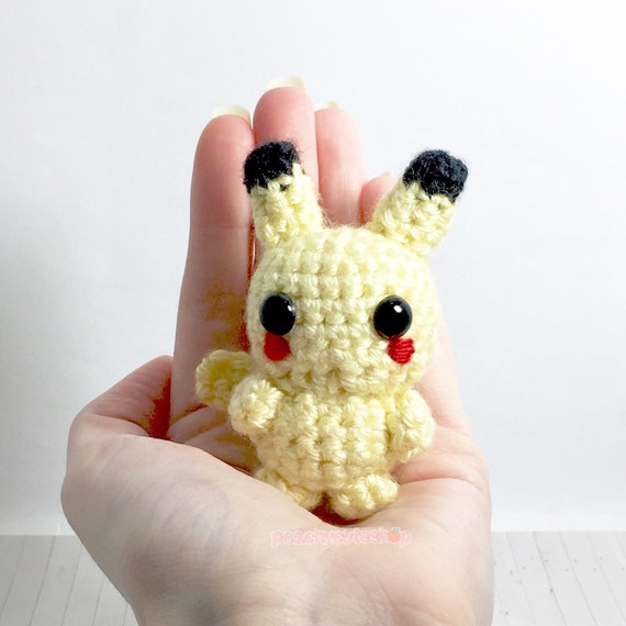 Pikachu Plush Amigurumi Pikachu Kawaii Plush Pokemon Amigurumi Cute Keychain Pokemon Plush Pikachu Keychain Mini Pikachu