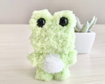 Fluffy Frog Plush - Amigurumi Frog - Cute Plush - Frog Stuffed Animal - Cute Amigurumi - Frog Plush - Frog Crochet