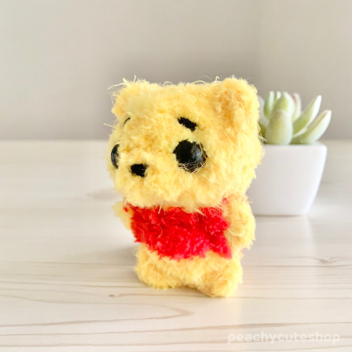 Crochet Pooh Bear Bear Plush Kawaii Bear Stuffed Animal Etsy