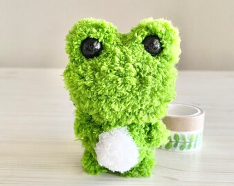 Frog Plush - Fluffy Frog - Cute Frog - Kawaii Plush - Crochet Frog - Stuffed Animal - Frog Ornament - Cute Gift Idea - Frog Amigurumi