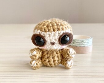 Sloth Plush - Sloth Amigurumi - Kawaii Plush - Mini Crochet Sloth - Sloth Stuffed Animal - Cute Plush - Plush Keychain - Cute Gifts