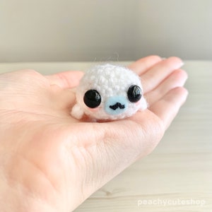 Tiny Seal Kawaii Seal Mamegoma Plush Cute Keychain Crochet Seal Stuffed Animal Seal Keychain Kawaii Plush Cute Desk Accessory image 5