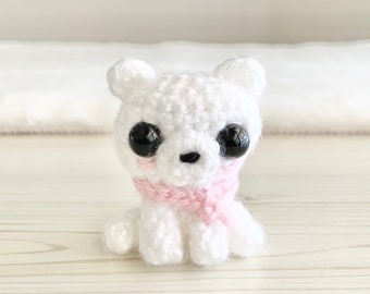 Kawaii Bear - Amigurumi Polar Bear - Mini Bear - Bear Ornament - Tiny Crochet Bear - Kawaii Christmas Ornament - Polar Bear - Kawaii Plush
