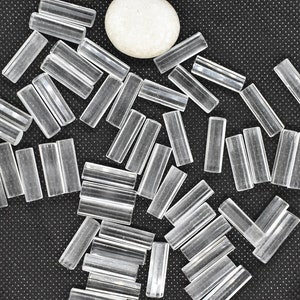 Natural Crystal Quartz Faceted Pillars Gemstone 6x20 mm Cylinder Crystal Quartz Tube Crystal Quartz Jewelry Making Gemstone Price Per Set