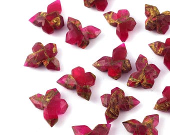 Bracciale Con Perline E Pietre Preziose Rondelle Sfaccettate In Rubino - Foto 10