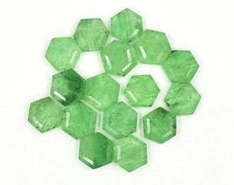 8 Strand 15mm African Turquoise Freeform Hexagon 11 Pcs