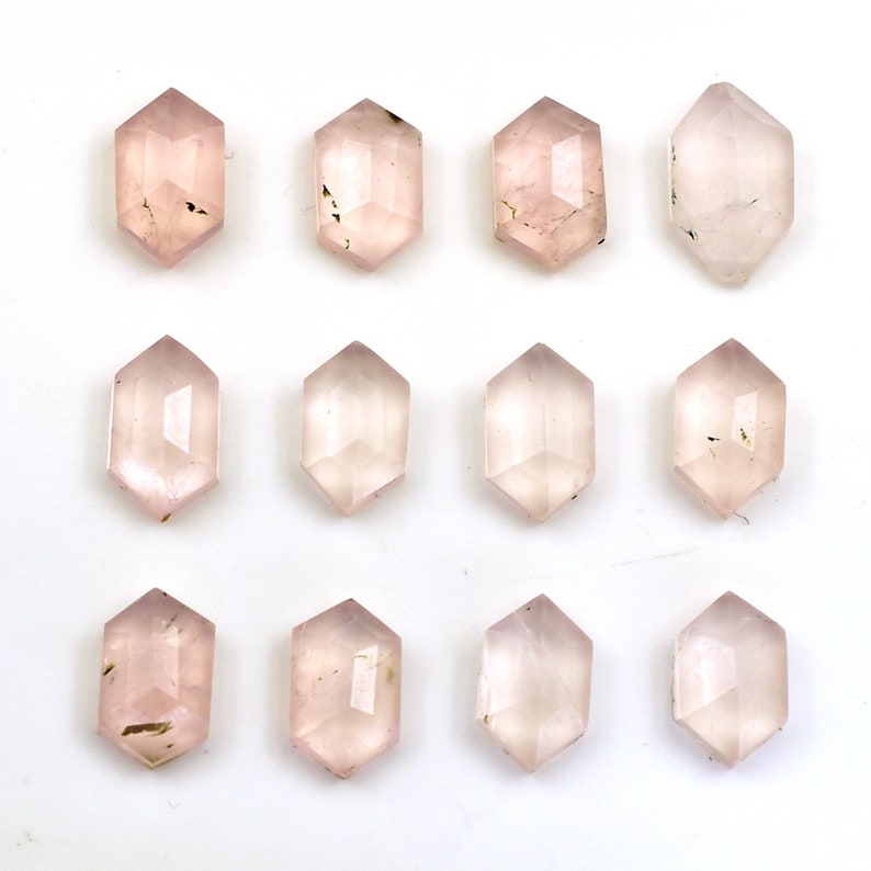 Natürliche Rosenquarz facettierte Phantasie Rosecuts Edelstein Quarz Flache Rückseite Edelstein Cabochon DIY Schmuckherstellung Lose Stein Preis pro Satz Versorgung Bild 5