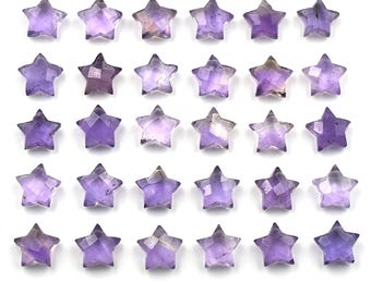 Natural Pink Amethyst Hand Carved Star Briolettes Carved Star Shape Gemstone Jewelry Cut Stone Carving 10mm Crystal Healing findings supply