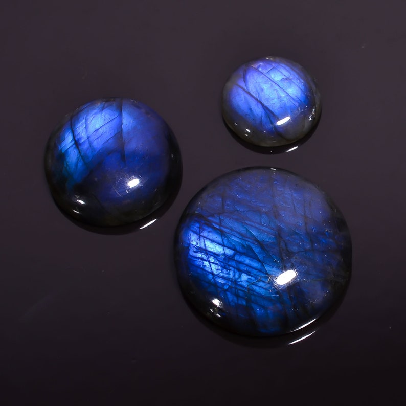 Mind Blowing AAA Quality 100/% Natural Labradorite Round Shape Cabochon Loose Gemstone 3 Pcs Lot For Jewelry 16X16 28X28 mm BU0421 90.65 Ct