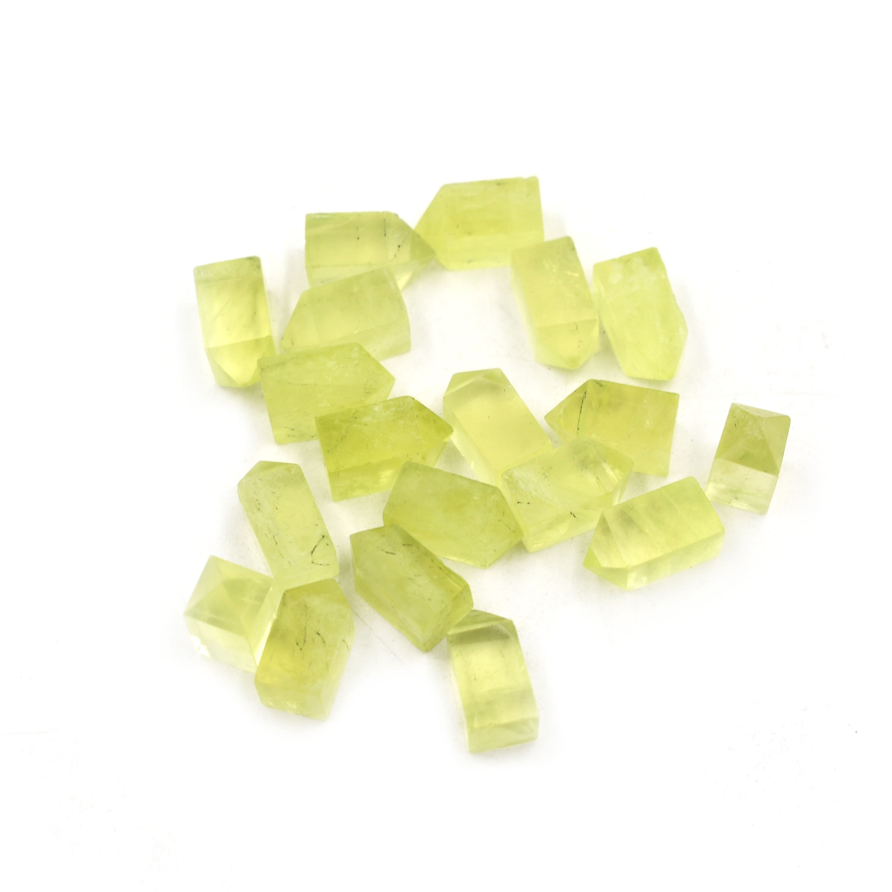 天然レモンクォーツファセットペンシルルースジェムストーン 6 x 12 mm