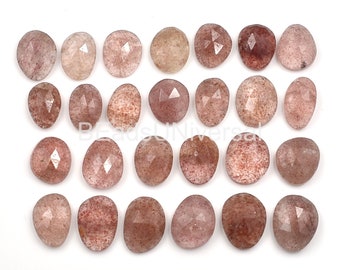 Strawberry Quartz Freeform Rosecuts Loose Gemstone 6X8 to 12X14 mm Quartz Gemstone Supplies Quartz Unshaped Rose Cut Cabochon Jewelry