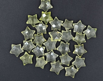 Lemon Quartz Gemstone Star Carved Faceted Briolette Beads Handmade Jewelry Making Charms Lemon Quartz Healing Crystal Star Beads Supply