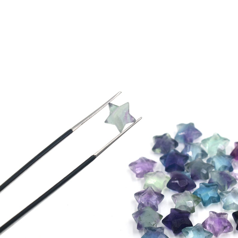 Rainbow Fluorite Carving Beads 10 mm Fluorite Star Loose Gemstone Beads Healing Crystal Multi Fluorite Carving Beads Wholesale Gemstone image 6