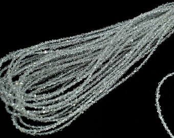 Herkimer Diamond Beads Strand, Diamond Quartz Raw Rough Beads For Necklace Jewelry, 2 a 2.5 mm Small Diamond Gemstone Strand, 1 Strand