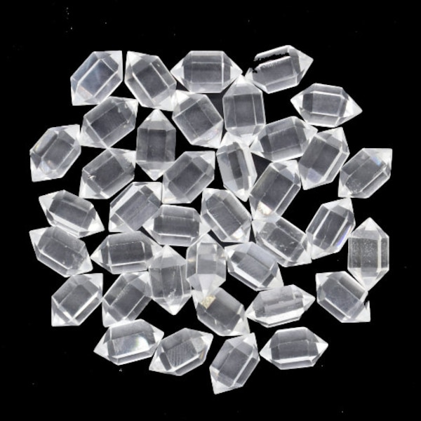 Crystal Quartz Double Terminated Carved Points Gemstone 6x12mm Quartz Terminated Crystal Quartz Jewelry Making Gemstone Price Per Set Supply