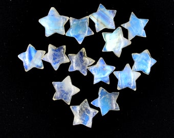 Natural Rainbow Moonstone Hand Carved Star Smooth Briolette Carved Star Gemstone For Jewelry Cut Stone Carving 10mm Crystal Healing