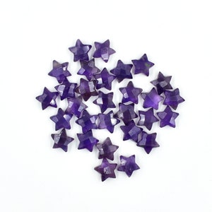 African Amethyst Star Loose Gemstone 10 mm Faceted Briolette Beads Hand Carved Star Pendant Jewelry Making Gemstones 5 Pieces