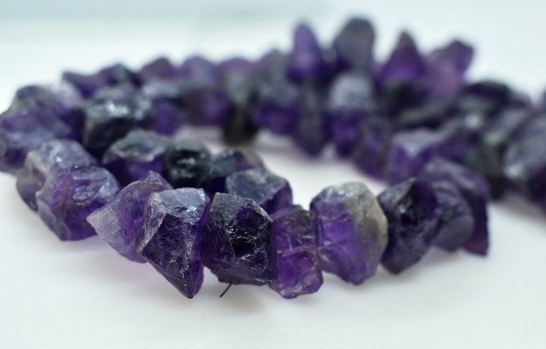 Amethyst Raw Rough Gemstone For Jewelry Natural Amethyst Rough Beads 14 to 22 mm Unshaped Beaded Rough 13 Inches