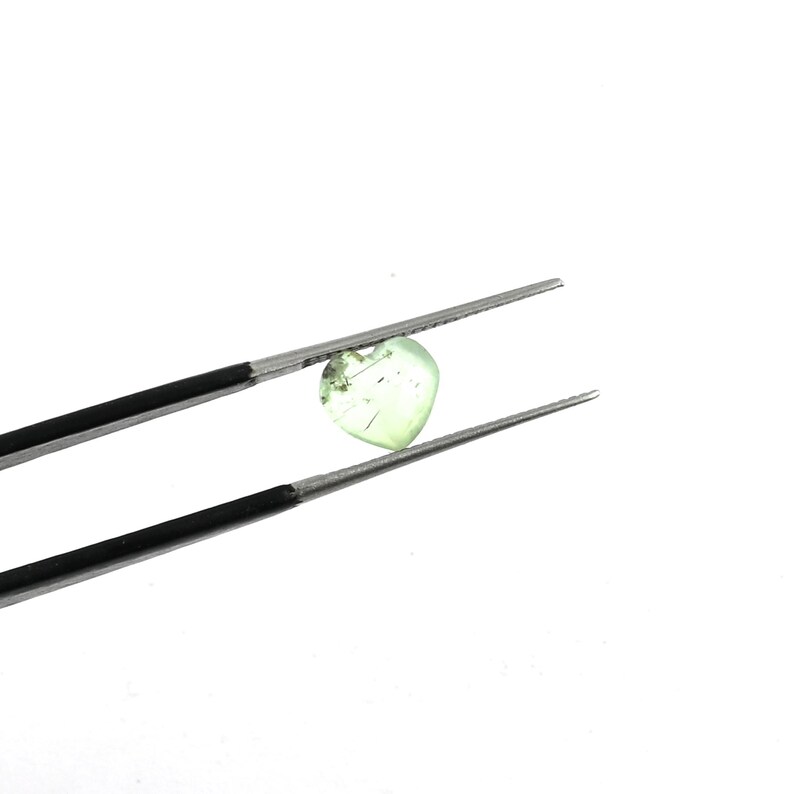 10mm Faceted Prehnite Heart Gemstone Beads, Green Rutile Carved Briolette Supply (5 Pieces) image 13