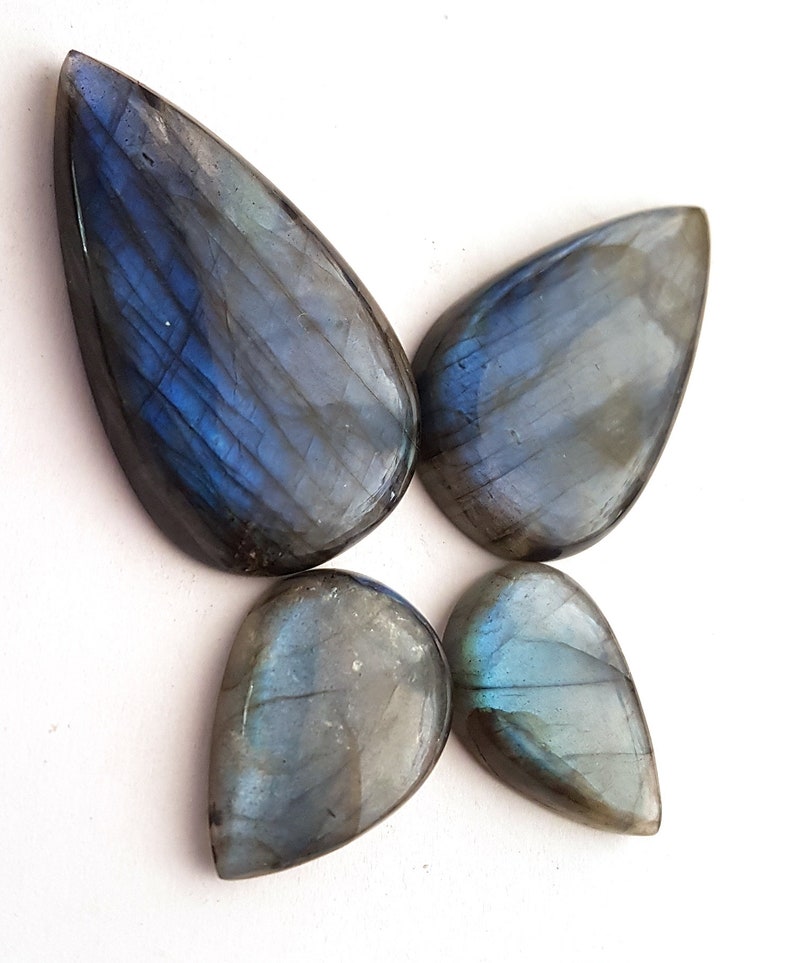 Natural Big Size Smooth Labradorite Pear Shape Briolettes Loose Beads 25-35mm Long AAA Natural Labradorite Gemstone 10 Piece Blue Flashy
