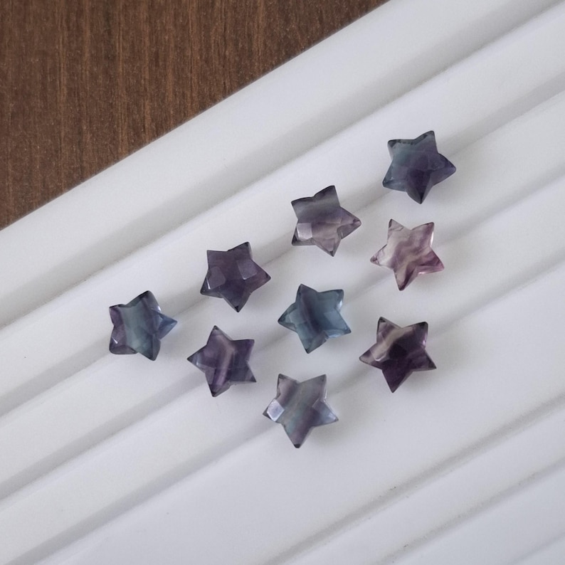 Rainbow Fluorite Carving Beads 10 mm Fluorite Star Loose Gemstone Beads Healing Crystal Multi Fluorite Carving Beads Wholesale Gemstone image 8