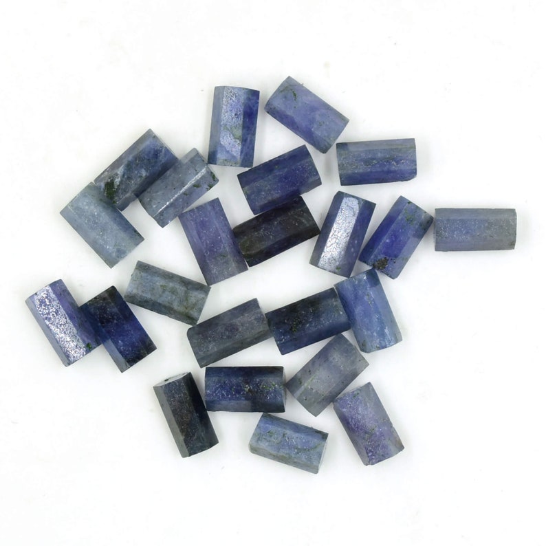 Facetterad Tanzanit Pillar Ädelsten, December Födelsesten - 5 x 10 mm Smyckestillverkningstillbehör bild 9