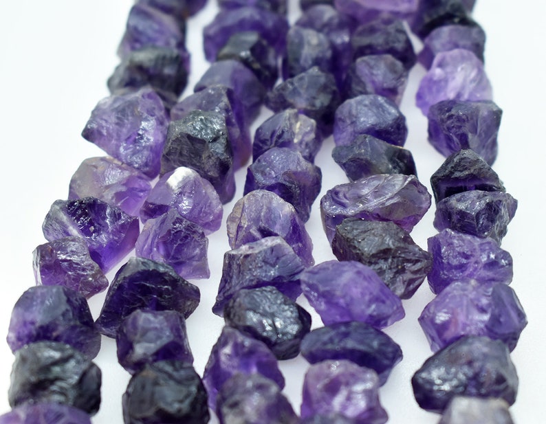 Amethyst Raw Rough Gemstone For Jewelry Natural Amethyst Rough Beads 14 to 22 mm Unshaped Beaded Rough 13 Inches