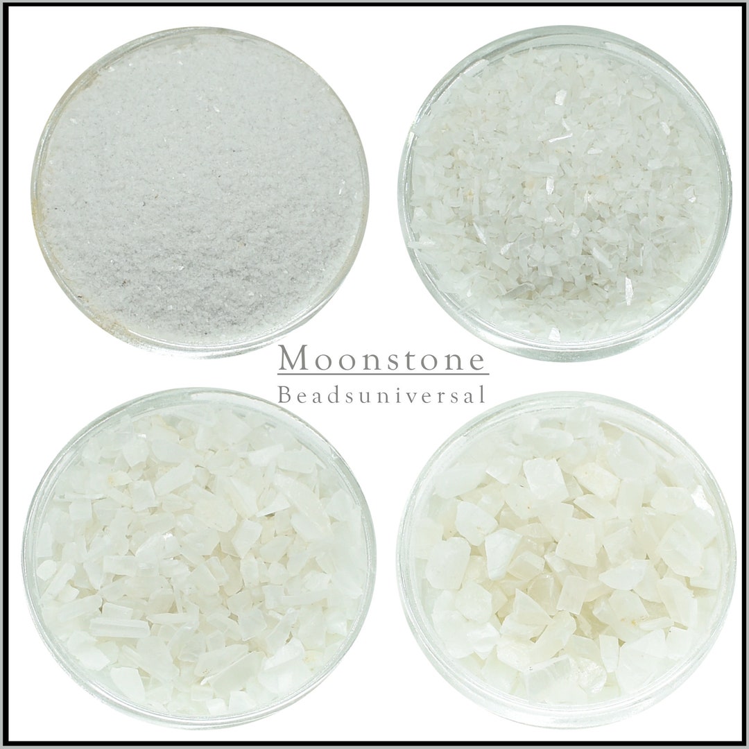 Natural Moonstone Crushed Raw Gemstone Rough Powder June Birthstone