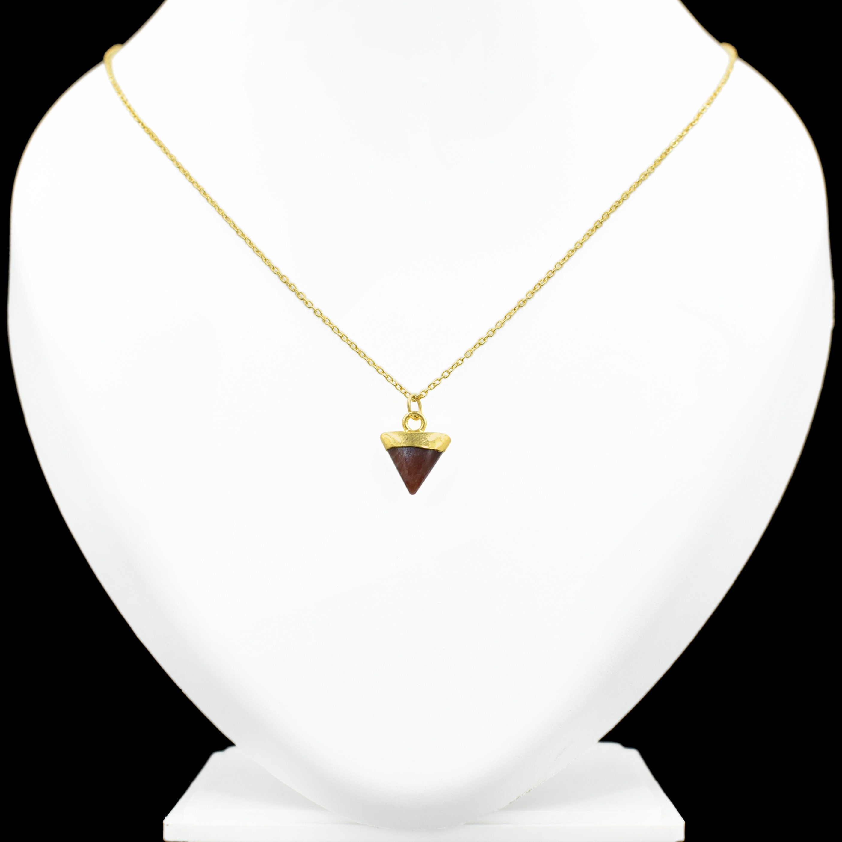 Birthstone Necklace Gold Plated 925 Sterling Silver Triangle