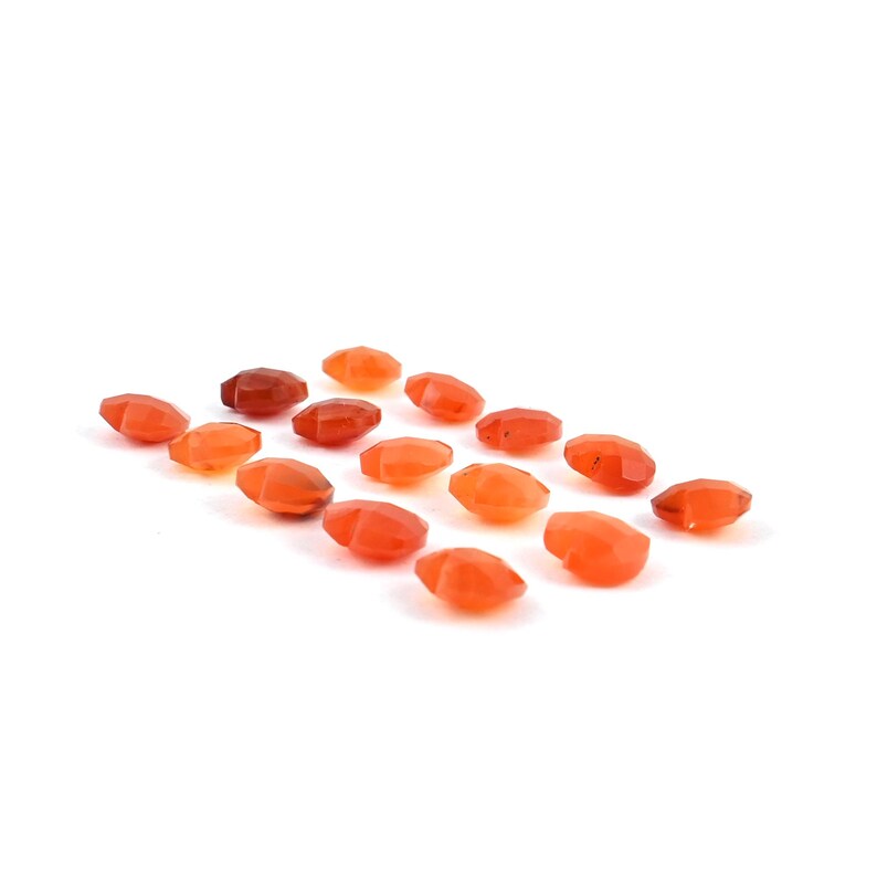 Natural Carnelian Heart Gemstone Beads – 8 MM Faceted Briolette for Jewelry Making (5 Pieces) image 2