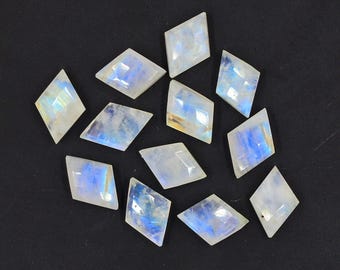 Rainbow Moonstone Briolette Diamond Faceted Loose Stone Flashy Multi Moonstone Faceted  Fancy Gemstone For Jewelry Making Beads 5 Pieces