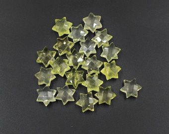 Lemon Quartz Gemstone Loose Beads 10mm Star Shape Faceted Star Shape Carving Gemstone Tiny Charms Jewelry For Making Stones Wholesale Supply