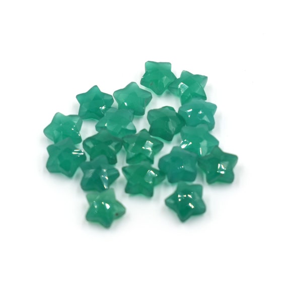 Green Onyx Star Carving Gemstone Carved Drill Gemstone Loose