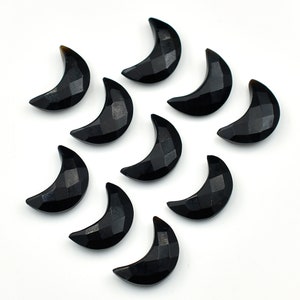 Natural Black Onyx Gemstone 7X18 mm Crescent Moon Briolette Drill Beads Charms Making Jewelry Loose Gemstone DIY Making Pendant Necklace
