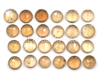 Topacio facetado talla rosa, cabujones de topacio imperial para joyería, gemas de 4-1-2 mm, 5 piezas.